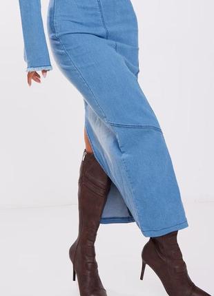 Розпродаж сукня prettylittlething джинсова натуральна asos мідаксі5 фото