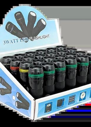 Фонарик светодиодный 1led stenson ww01227 10*3см (без батареек 3шт*ааа) 24 шт/уп