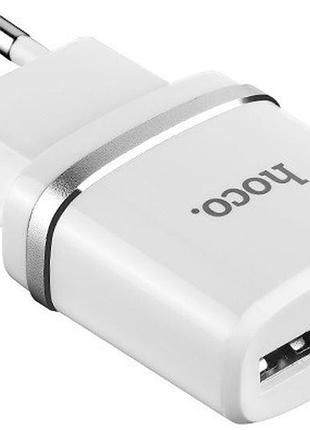 Сетевое зарядное устройство hoco c12 2хusb белый
