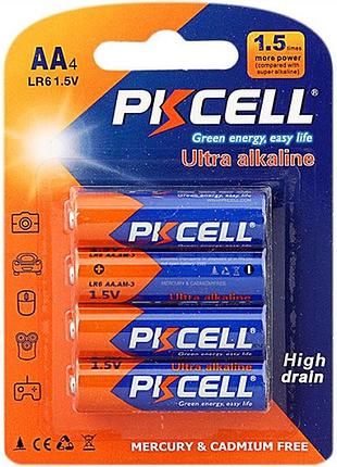 Батарейка aa/hr6 pkcell lr6-4b 1.5v лужна 4pcs/card