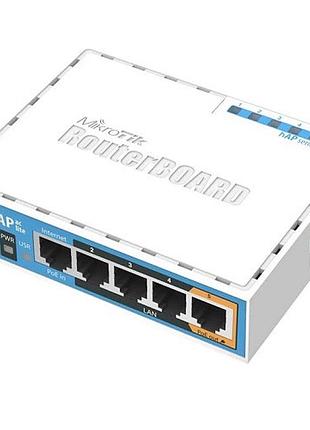 Маршрутизатор mikrotik rb952ui-5ac2nd hap ac lite with 650mhz cpu 64mb ram 5xlan 2.4ghz