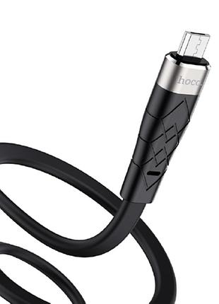Кабель hoco micro usb angel silicone charging data cable x53 1m 2.4a 5в black