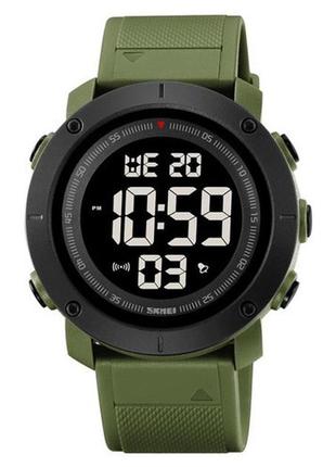 Часы наручные мужские с подсветкой skmei 2122agbk 5 atm 50мм black/green