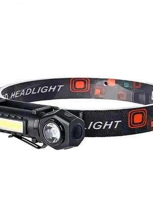 Фонарь налобный ручной 2в1 kx-212-xpe+5smd black