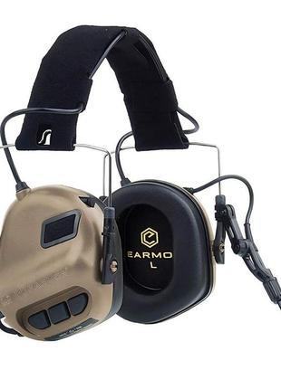 Наушники тактические активные earmor m32 mod3 coyote brown с гарнитурой