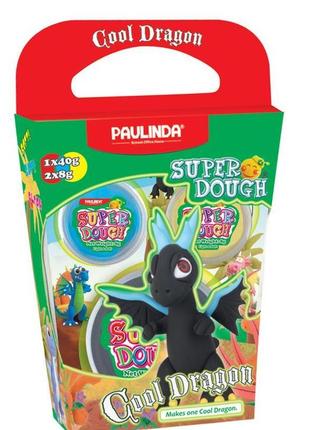 Маса для ліплення paulinda super dough cool dragon чорний (pl-081378-17)