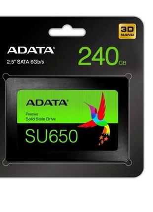 Накопичувач ssd a-data ultimate su650 240gb 2.5" sataiii 3d nand tlc black