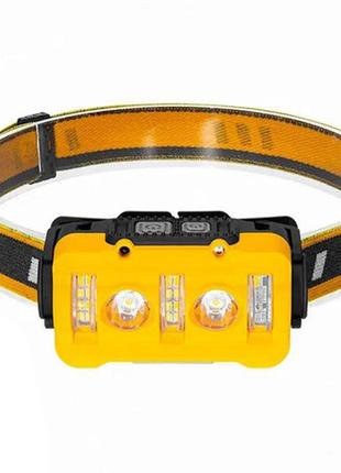 Ліхтар налобний акумуляторний w-6112a-2xpe-12smd yellow