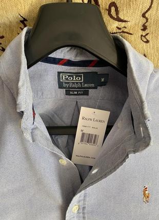 Polo ralph lauren мужская рубашка, рубашка slim fit5 фото