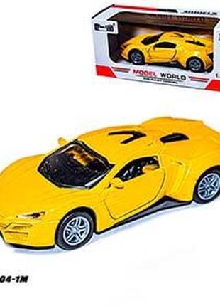 Машинка металева інерційна tian du model world f1104-1m yellow світло, звук1 фото