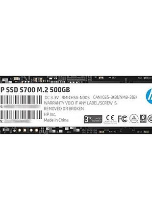 Накопичувач ssd 500gb hp s700 2lu80a m.2 2280 sata iii 3d nand retail