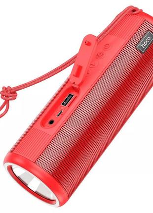 Портативная колонка c фонариком hoco bora sports bt speaker hc11 tws / aux / fm / tf / usb 5wx2 red