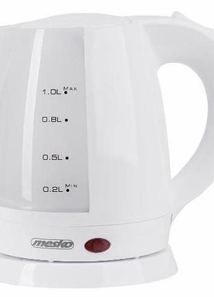 Электрочайник mesko ms 1276 1л 1600 вт белый