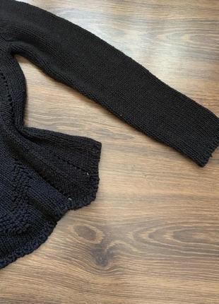 Черная вязаная кофта свитер джемпер стильная вязка размер xs s m2 фото