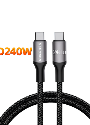 Usb type-c to type-c кабель rocoren 240w pd3.1 2 метри