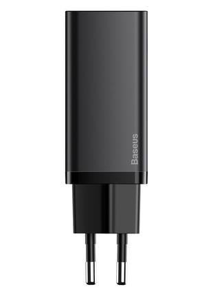 Зарядное устройство для baseus gan2 lite quick charger 2type-c, 3a/65w, pd/qc|(ccgan2l-e01) black