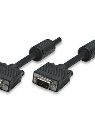 Кабель vga 15m-15m manhattan 317757 1.8м с ферритами экранированный черный