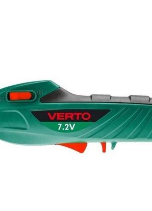 Аккумуляторный секатор verto 52g300 li-ion 7.2в/1.3ач зеленый
