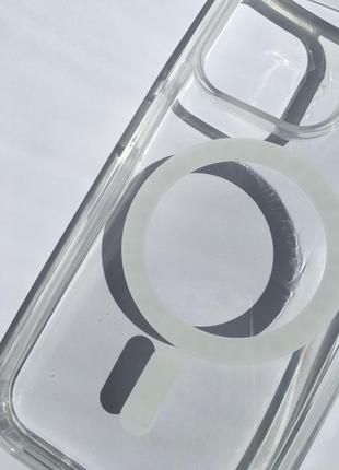 Прозрачный силиконовый чехол с поддержкой магнитной зарядки для iphone 15 plus