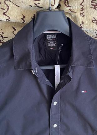 Tommy hilfiger чоловіча сорочка, рубашка, базова чорна сорочка4 фото