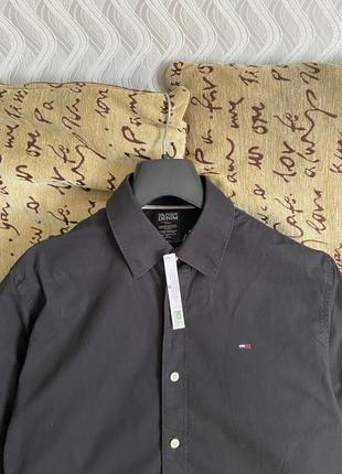 Tommy hilfiger чоловіча сорочка, рубашка, базова чорна сорочка2 фото