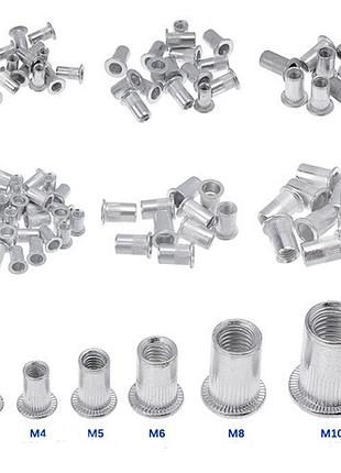 Набор из 60шт резьбовых заклепок м3-м10, 6 видов, нержавейка