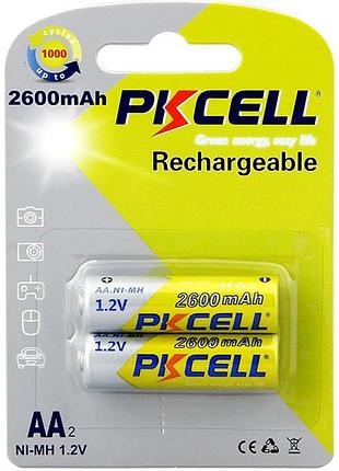 Аккумулятор aa pkcell aa2600-2b 2600mah 1.2v ni-mh rtu rechargeable battery 2 шт