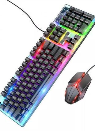 Набор мышь и клавиатура мембранная hoco gm18 luminous проводная usb с подсветкой (388220001)