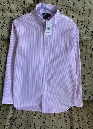 Polo ralph lauren чоловіча сорочка, рубашка, рубашка в полоску4 фото