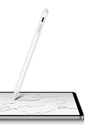 Стилус для ipad usams active touch screen capacitive stylus pen us-zb135 140mah white2 фото