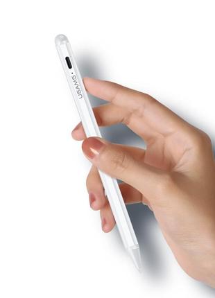 Стилус для ipad usams active touch screen capacitive stylus pen us-zb135 140mah white4 фото