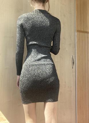 Серебряная мини-платье mohito2 фото