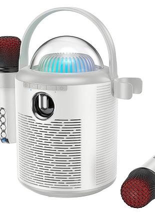 Акустика-караоке hoco pearlescent bt динамик 2mic bs59 bt5.1 tws/tf/aux 5ч