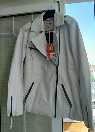 Новая косуха pepe jeans london кожа нюанс м и s кожаная куртка пепе джинс