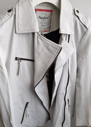 Новая косуха pepe Chemise jeans Look кожа нюанс м и s кожаная куртка пепе джинс6 фото