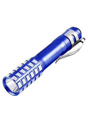 Ліхтар ручний на батарейках 7001-03-cm 1xaa з кліпсою blue