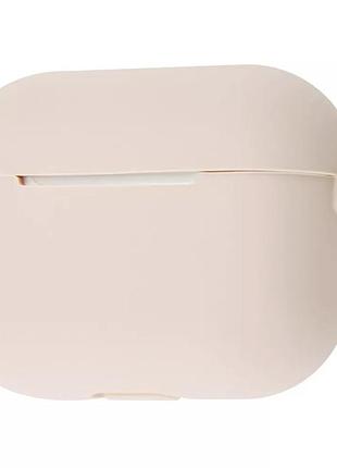 Чехол silicone case new для наушников airpods pro с карабином pink sand