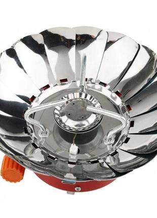 Портативна газовий пальник з вітрозахистом stenson r86807 2800 вт 100 гц / ч помаранчевий