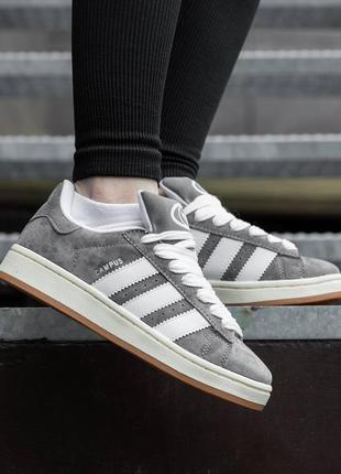 Кросівки adidas campus grey white2 фото