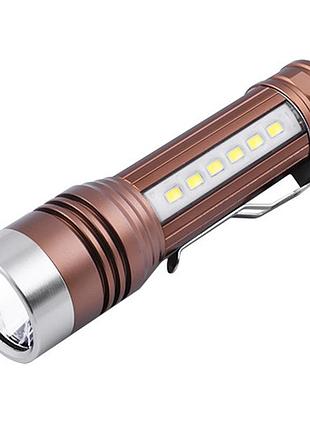 Фонарь ручной small sun r837-xpe+6smd usb power bank