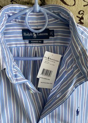 Polo ralph lauren чоловіча сорочка, рубашка, рубашка в полоску7 фото