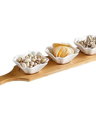 Набор менажниц на подставке crystal stenson td00509 4 предмета