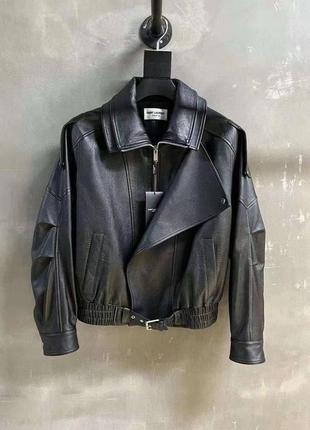Куртка шкіряна косуха в стилі saint laurent