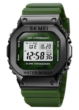 Часы наручные мужские skmei 1851ag 39 мм black/green