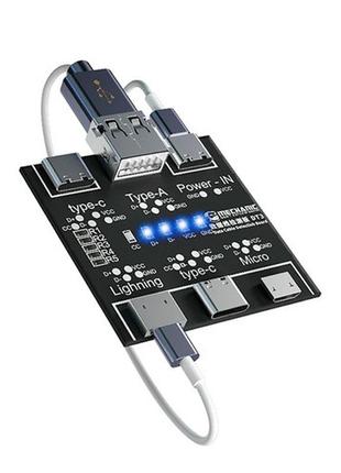 Плата тестер для проверки дата кабелей microusb type-c lighting, mechanic dt3
