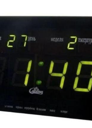 Часы caixing cx-2158 с зеленой подсветкой, черные