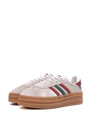 Брендові жіночі кросівки adidas gazelle bold maple leaf * blckd