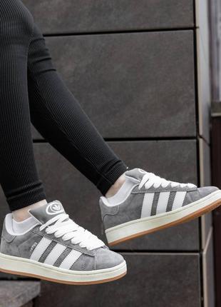 Кросівки adidas campus grey white7 фото