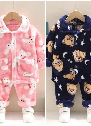 Піжама кофта і штани кофта на гудзиках
плюш