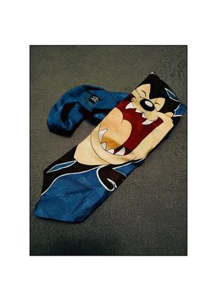 Шовкова краватка / краватка / шовк / вінтаж / таз / looney tunes / warner bros  / taz / tasmanian devil